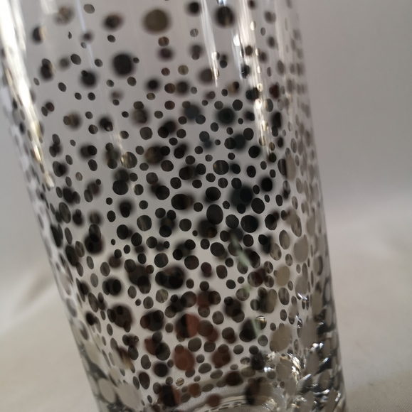 Set of 4 Extra Tall Shot Glasses w/ Metallic Silver Applied Confetti Polka Dots - Picture 6 of 6